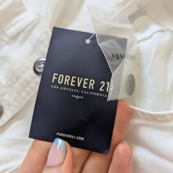 FOREVER 21 | NWT Western Sleeveless Button-Front Tie-Hem Tank S White - Picture 6 of 11